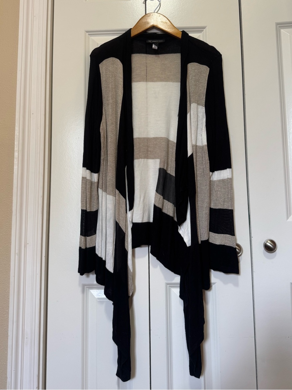 INC International Concepts Open Front Cardigan Colorblock 1X Lightweight